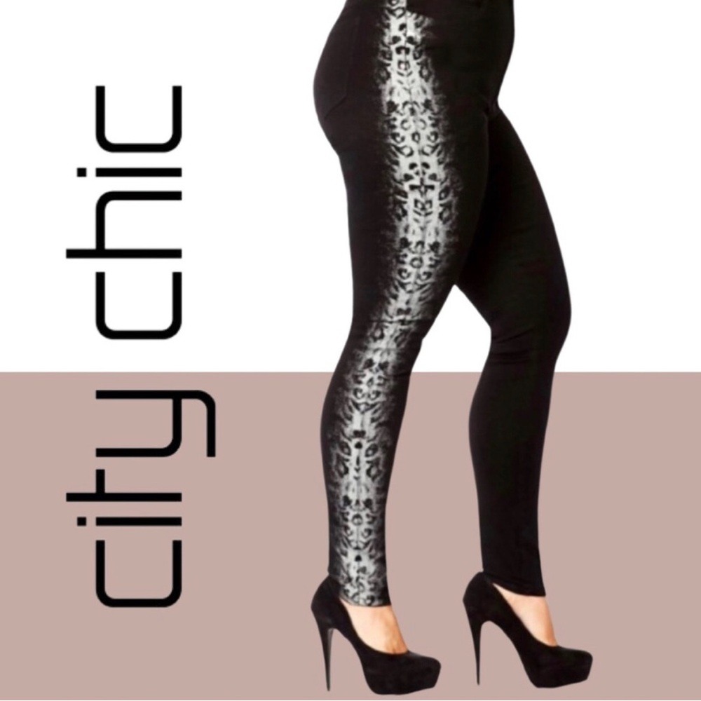 City Chic Animal Instinct Skinny Denim Jeans